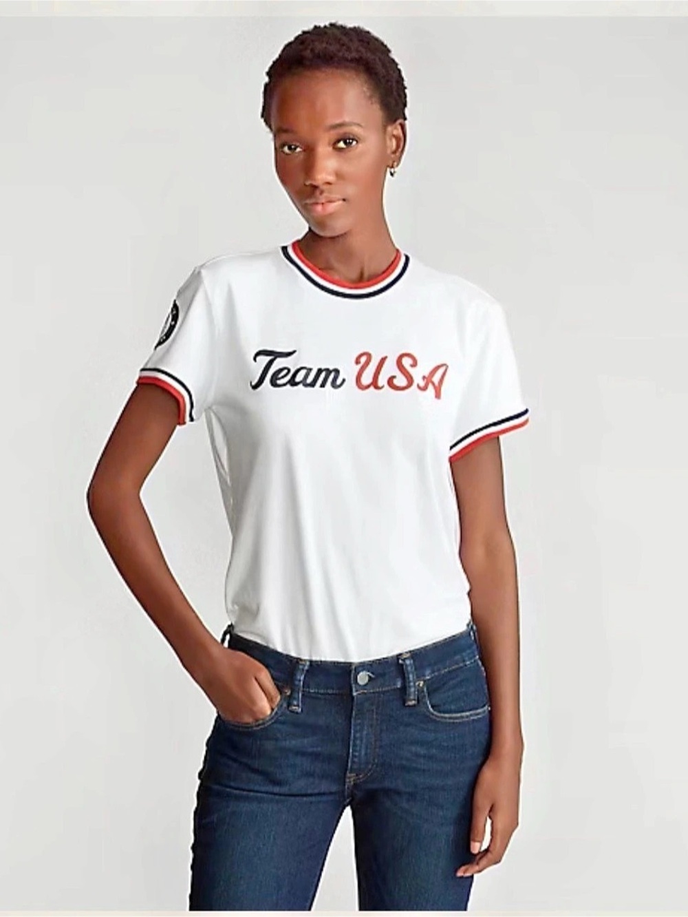 Polo Ralph Lauren Olympic Team USA Ringer Tee Tokyo 2020 White Size S America